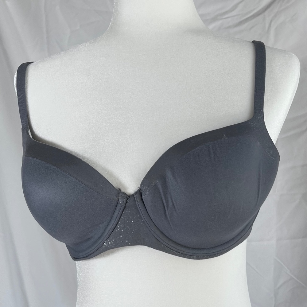 Victoria's Secret VS Slate Bluish Gray Shimmer Accent Underwire Bra 34DD